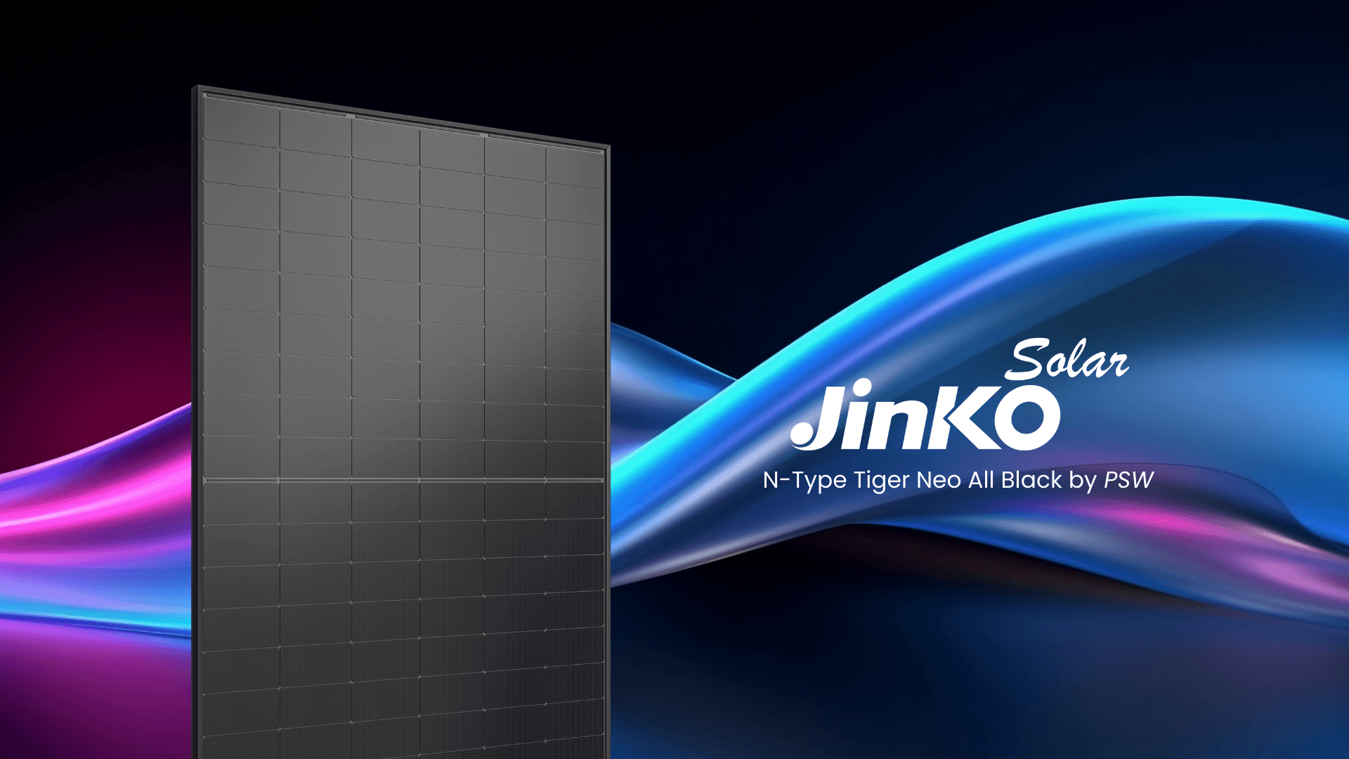 Black solar panel with colorful background