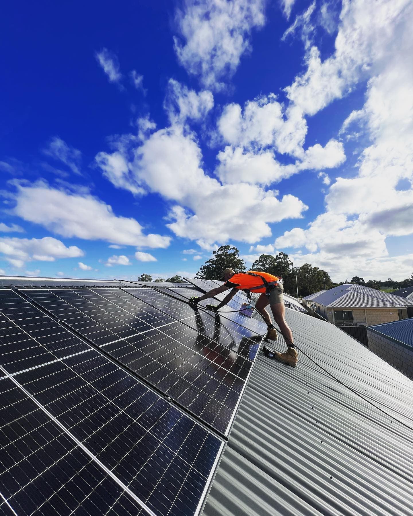 Perth Solar Warehouse technician installing solar panels